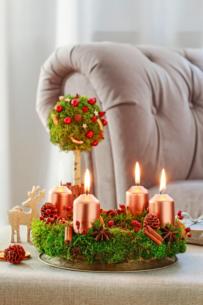 Advent Wreath Candles Centerpiece