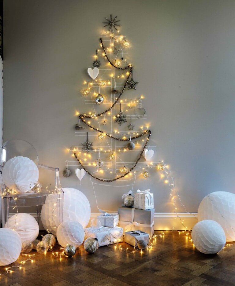 Christmas Lights Wall Tree Decoration