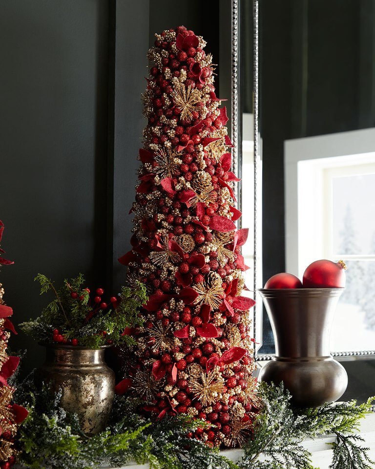 Festive Red Table Top Tree