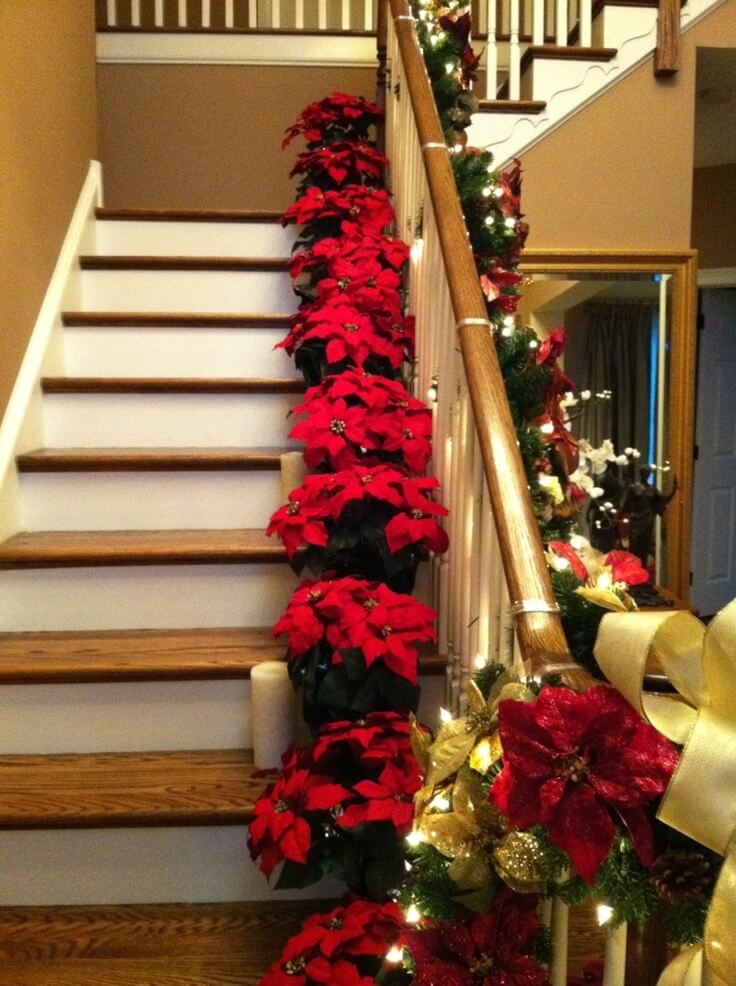 Flowery Staircase Christmas Decoration