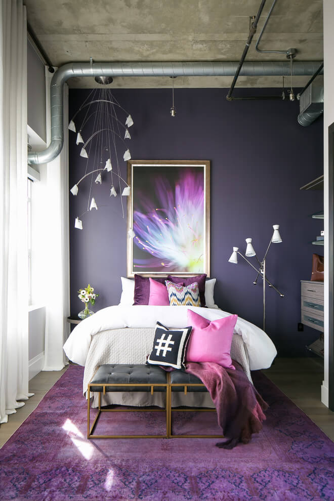 Industrial Style Colorful Bedroom Decor
