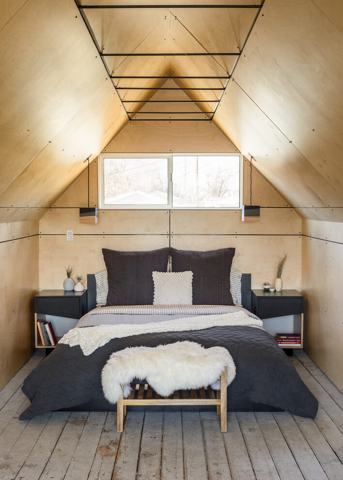 Industrial Style Small Space Bedroom