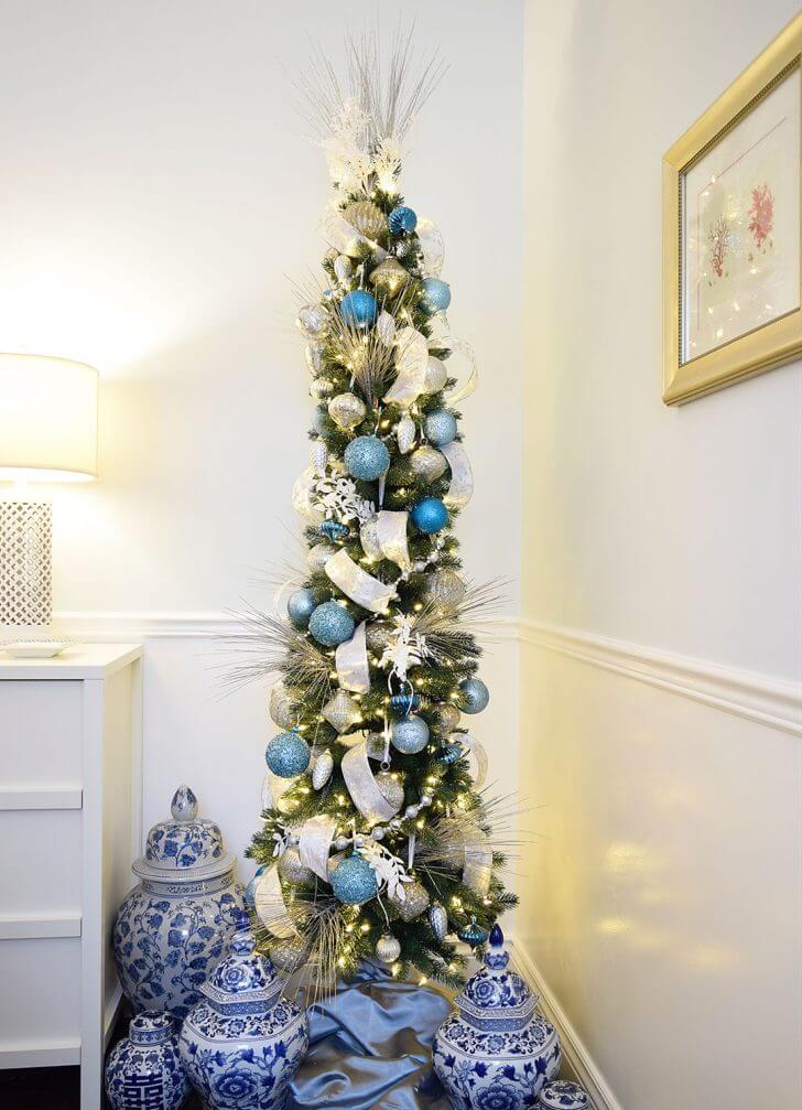 Pencil Christmas Tree Blue Decoration