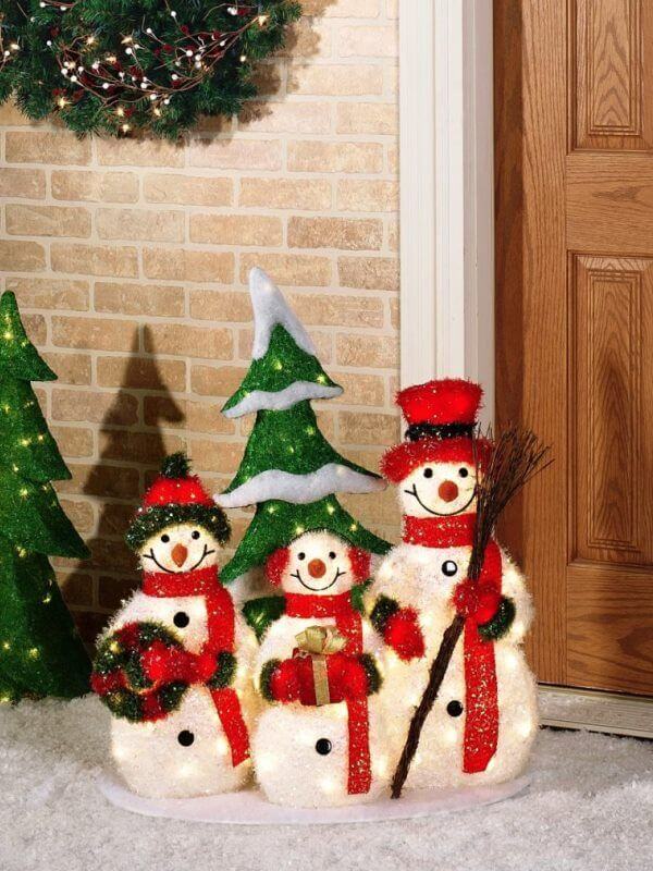 Snowman Family Front Door Decor