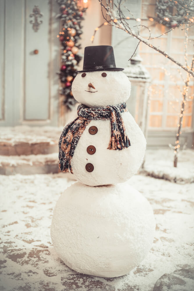 Snowman In The Yard Decor