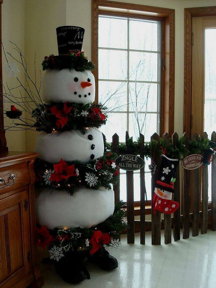 Tree Snowman Window Decoration