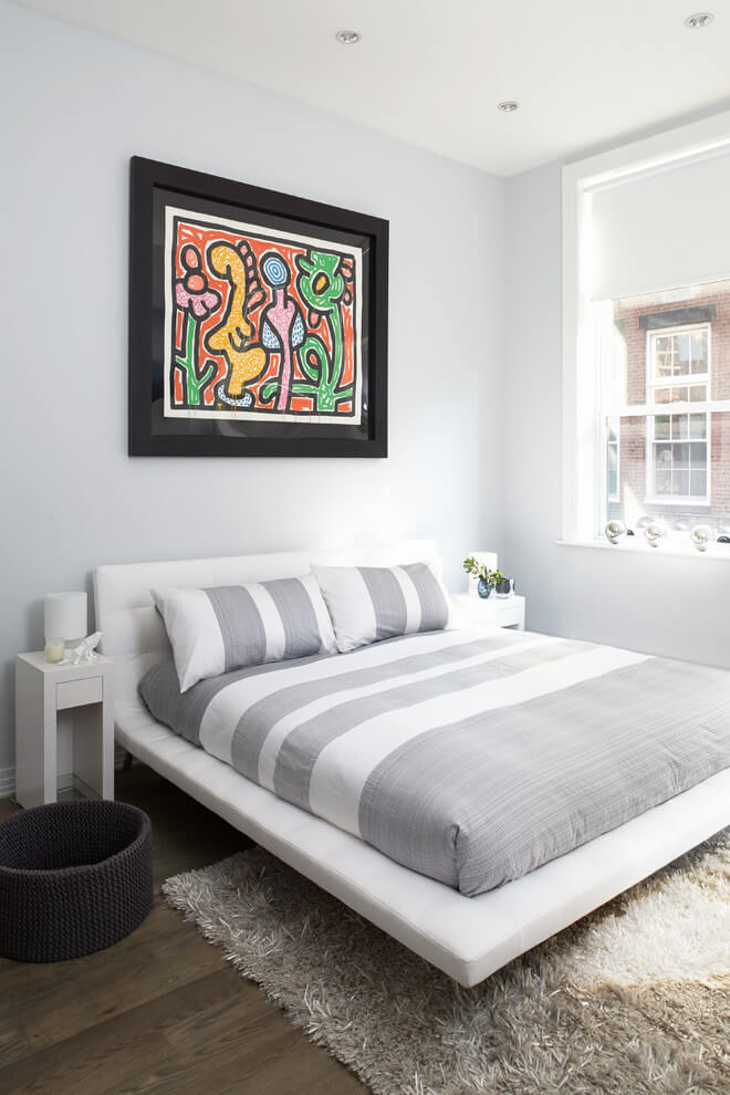 Bright White Gray Modern Bedroom