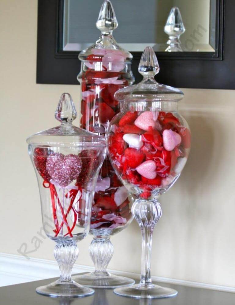 Chocolate Filled Vases For Valentines Day Decor