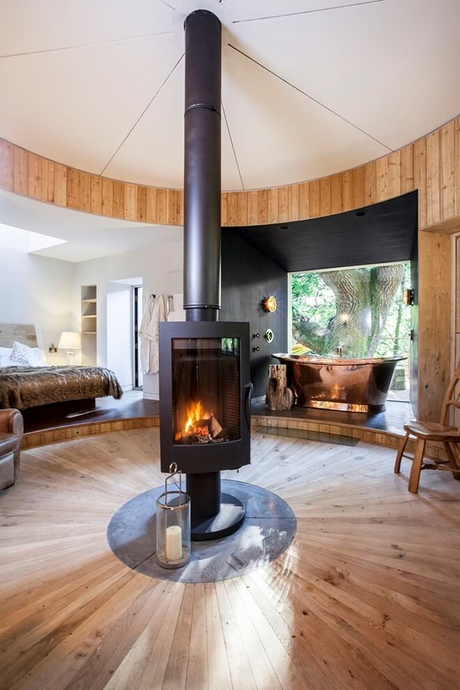 Circular Bedroom Wood Stove Fireplace