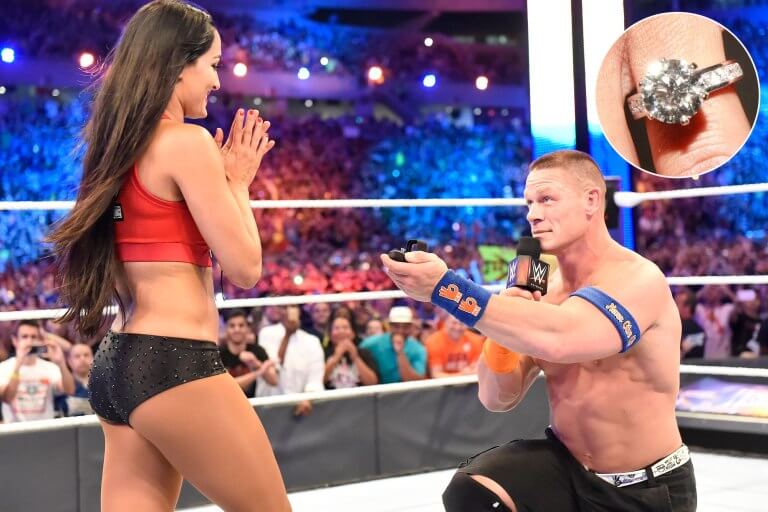 John Cena and Nikki Bella Shining Engagement Ring