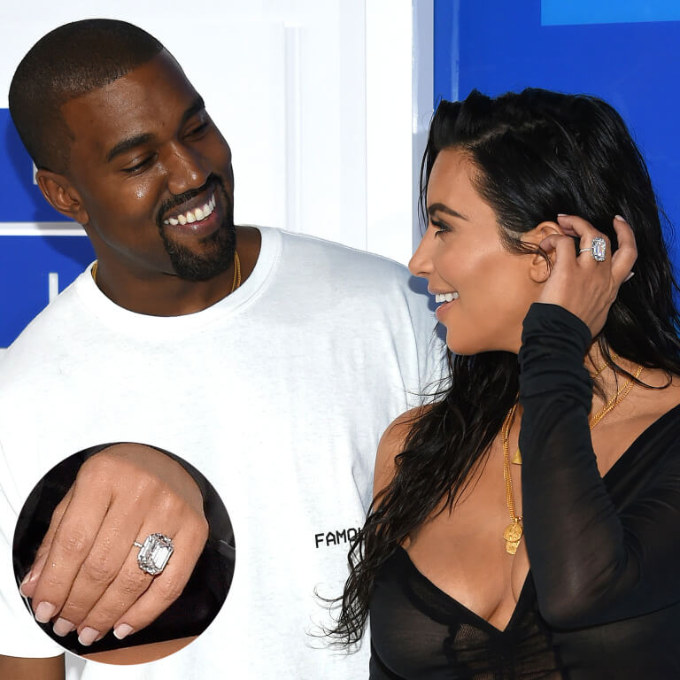 Kim Kardashian and Kanye West Graceful Engagement Ring