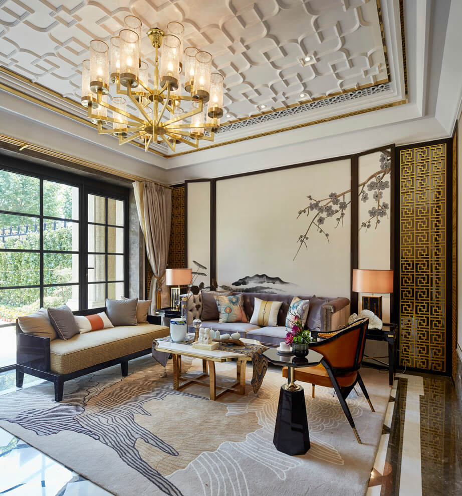 Luxurious Asian Living Room Design