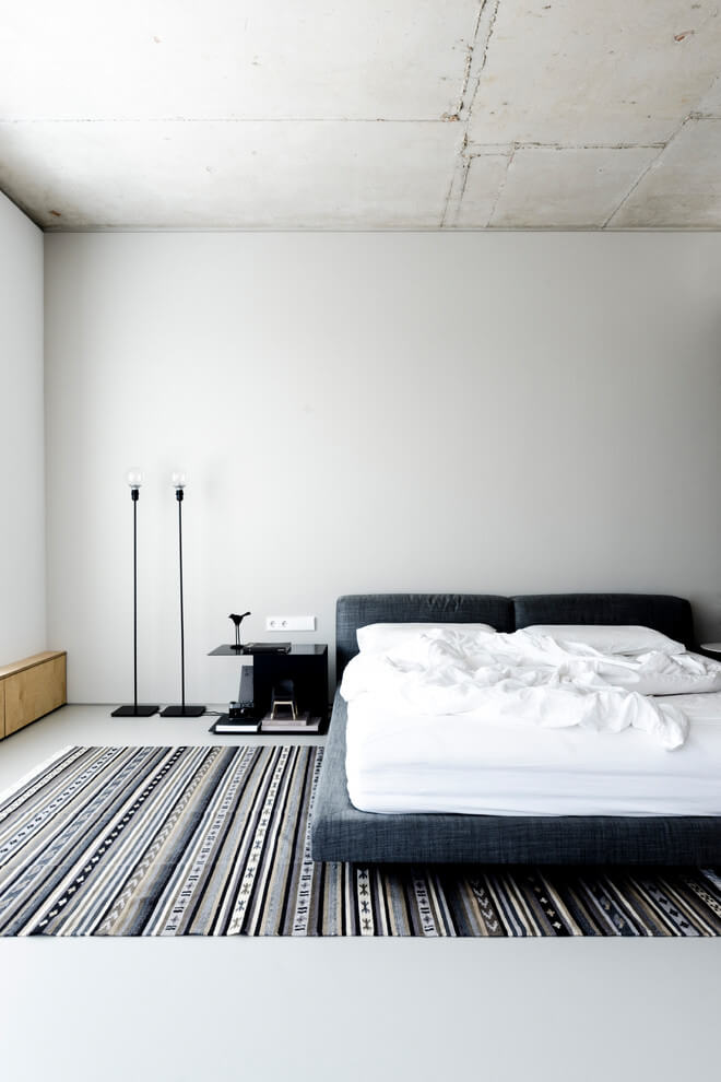 Soft Minimalist Industrial Bedroom Design