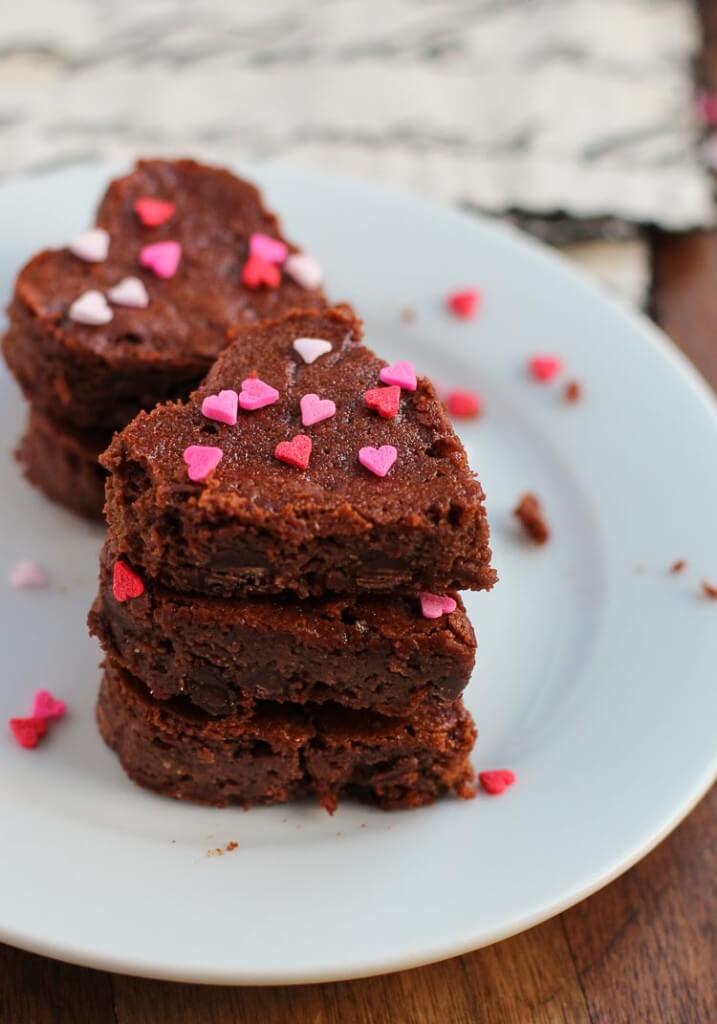 Valentines Day Heart Shaped Brownies