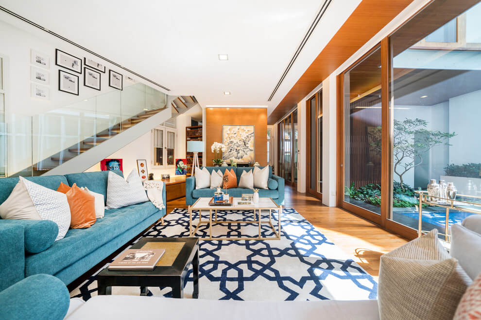 Vibrant Colors Asian Living Room