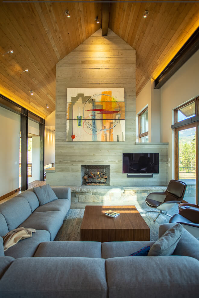 Contemporary Design Rustic Living Room