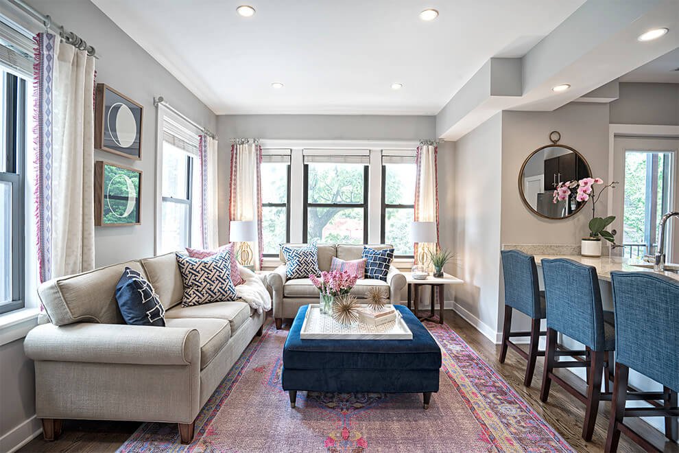 rustic living room small space