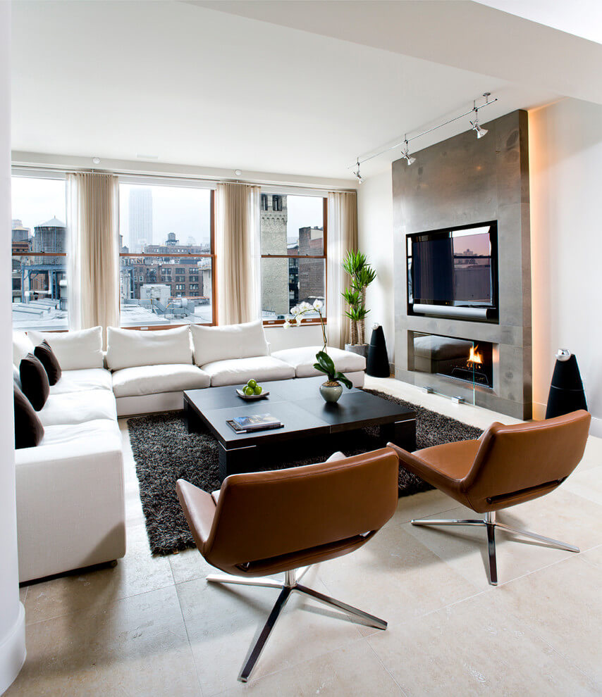 Brown Tones Modern Living Room