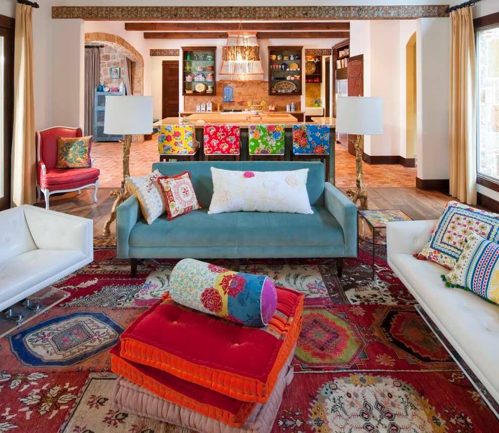 Bold Colorful Living Room Decor