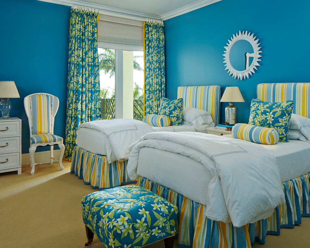 Tropical Colors Blue Bedroom Decor