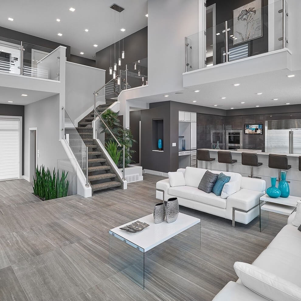 Contemporary Grey Living Room Decor