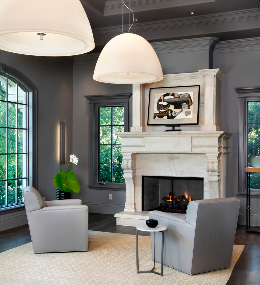 Grey Living Room White Accents