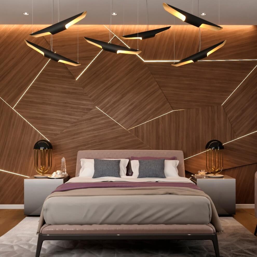 Geometric Lines In Minimalist Bedroom