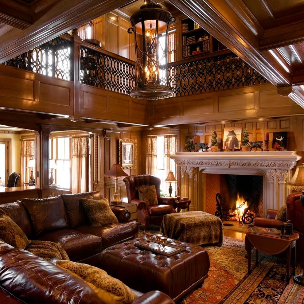 Period Charm In Brown Living Room