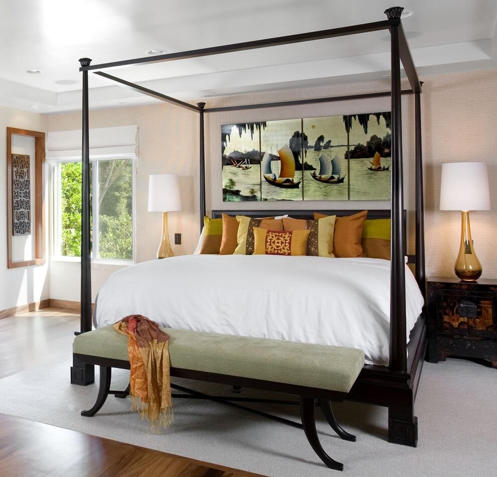 Serene Feel In Asian Bedroom Decor