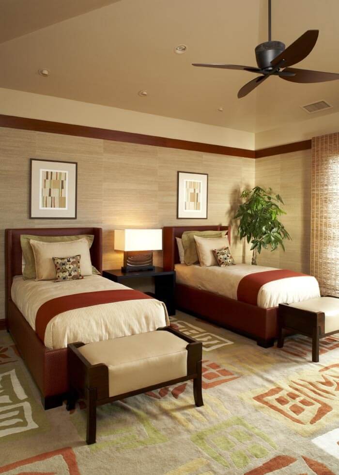 Twin Bedroom With Soothing Decor