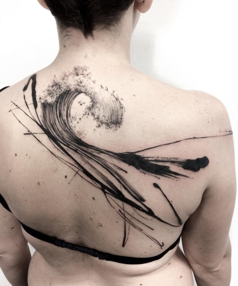 Abstract Wave Design Back Ink