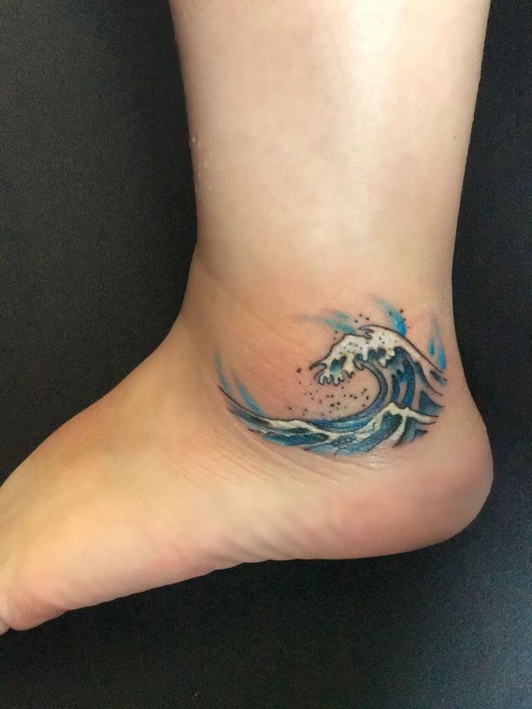 Ankle Ink of Beautiful Waves