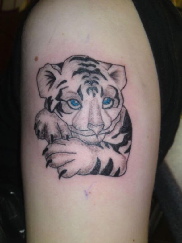Baby Tiger Forearm Tattoo