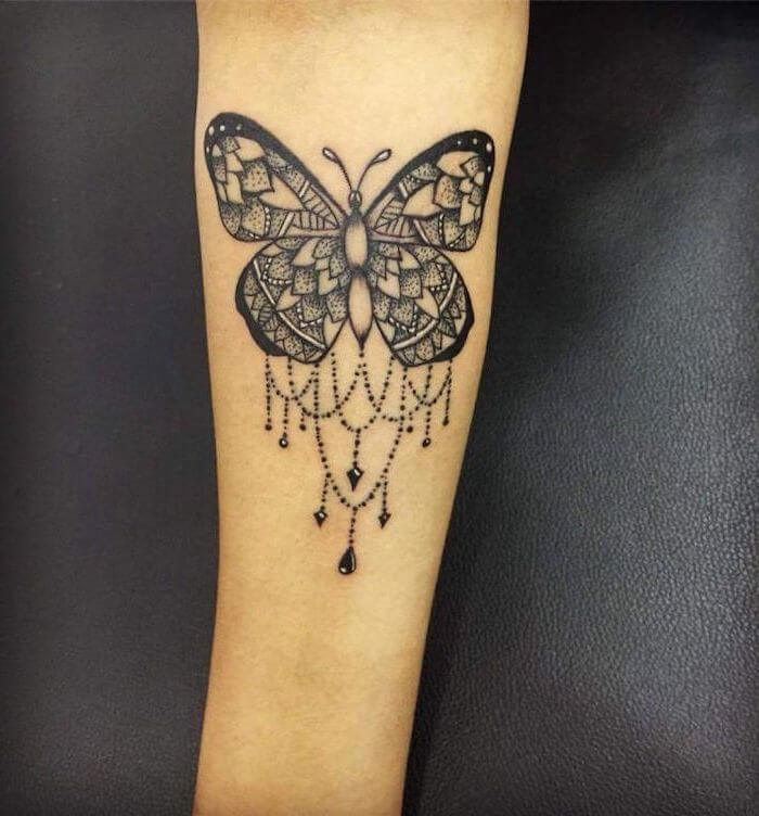 Beautiful Butterfly Mandala Ink