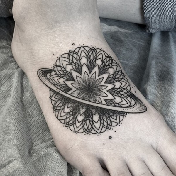 Breathtaking Linework Floral Tattoo