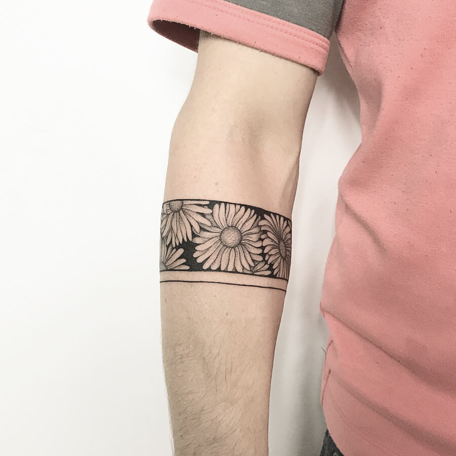 Broad Lower Arm Floral Band