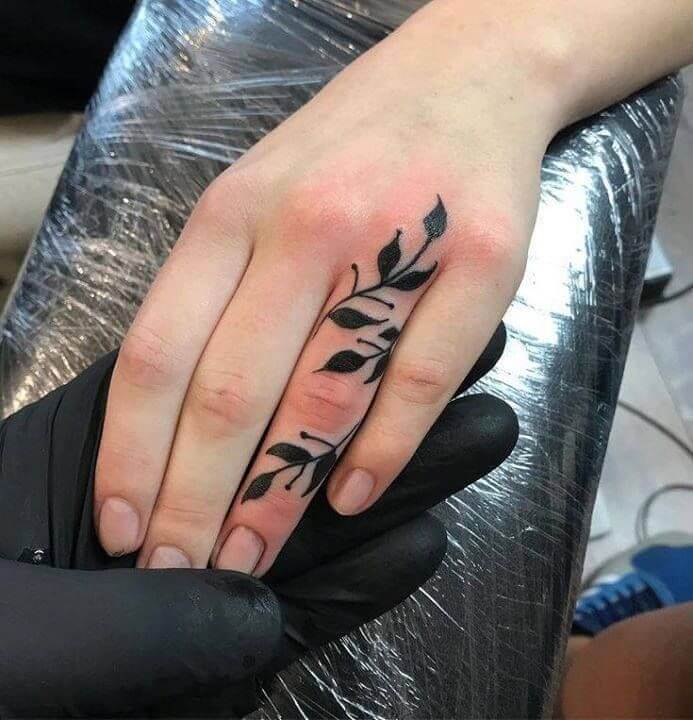 Elegant Vine Finger Tattoo