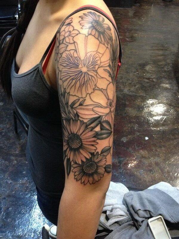 Floral Sleeve on Upper Arm