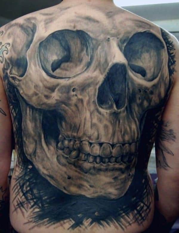 Full Back Skull Ink Design