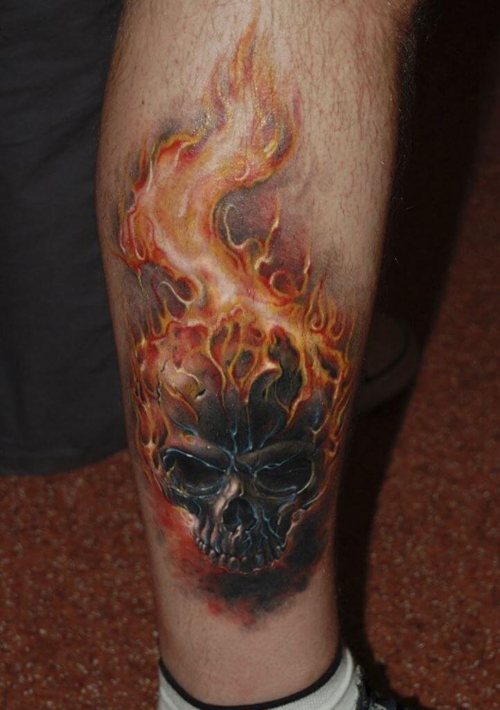 Ghost Rider Leg Ink