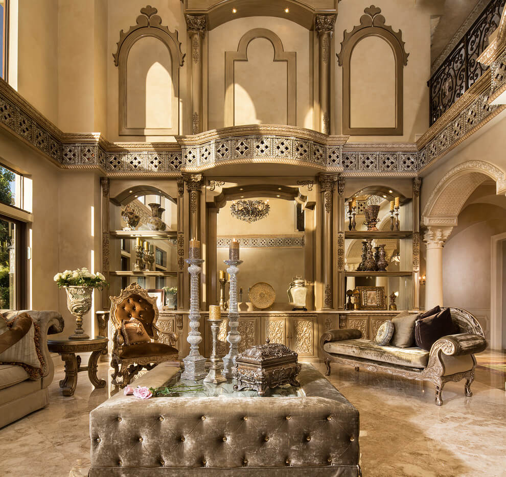 Glamorous Mediterranean Family Room