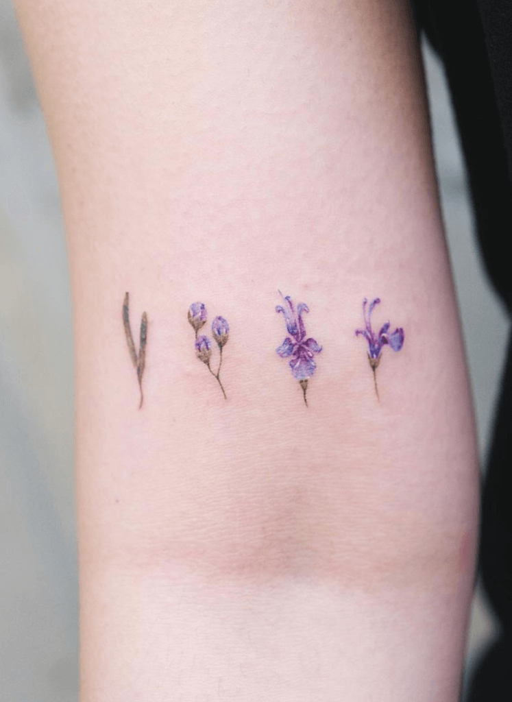 Minimalist Growing Flower Tattoo