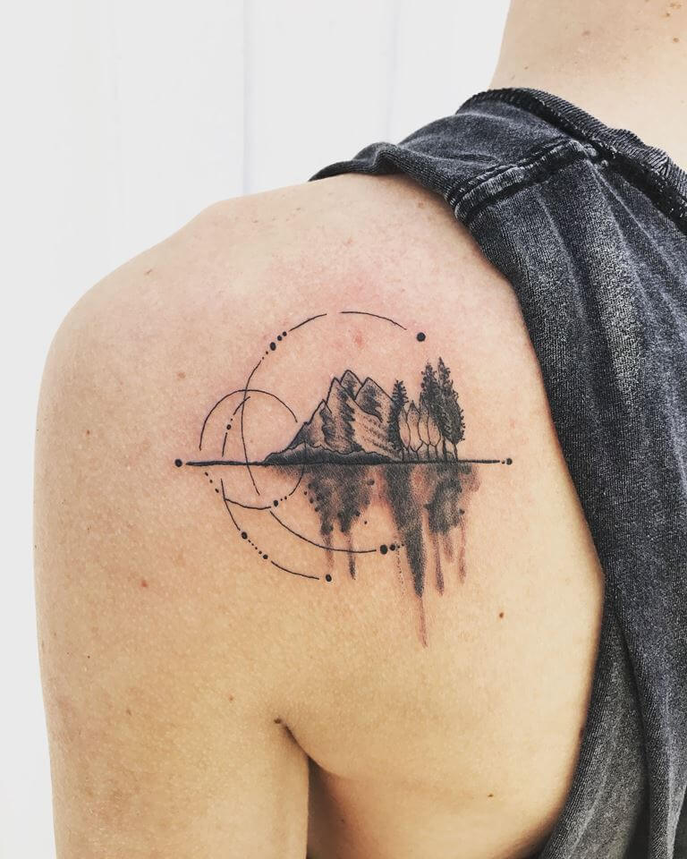 Mountains and Silhouettes Design