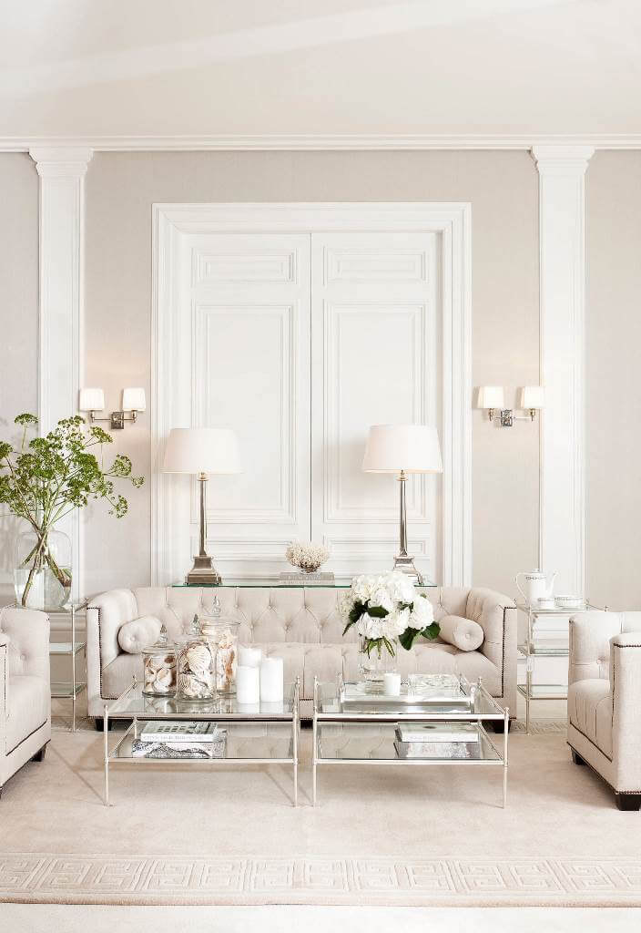 Simple Living Room In Pale Colors