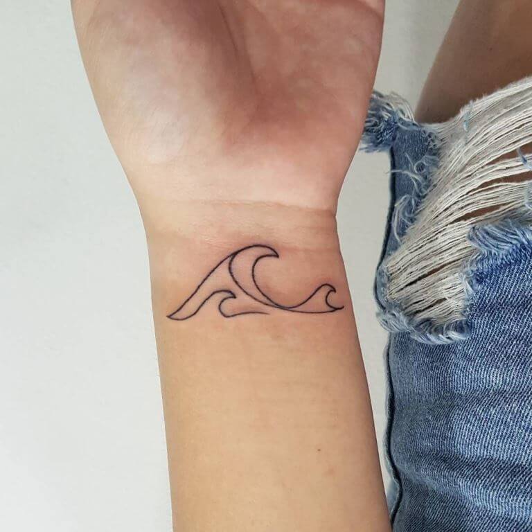 Simple Wave Tattoo Wrist Design