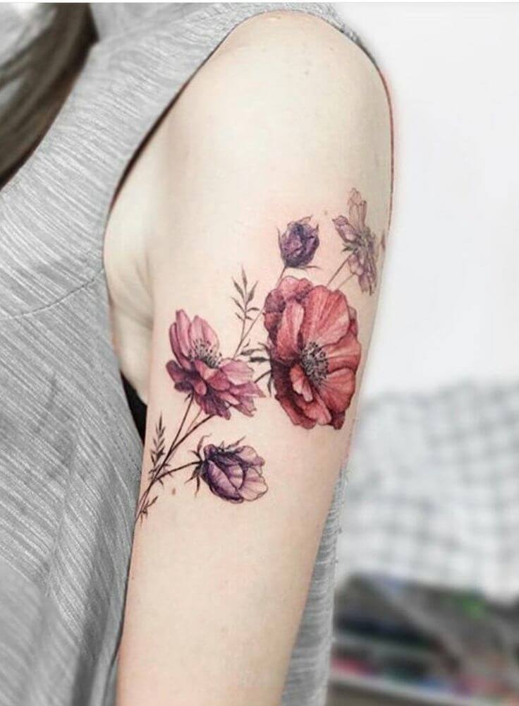 Vintage Flowers Ink on Upper Arm