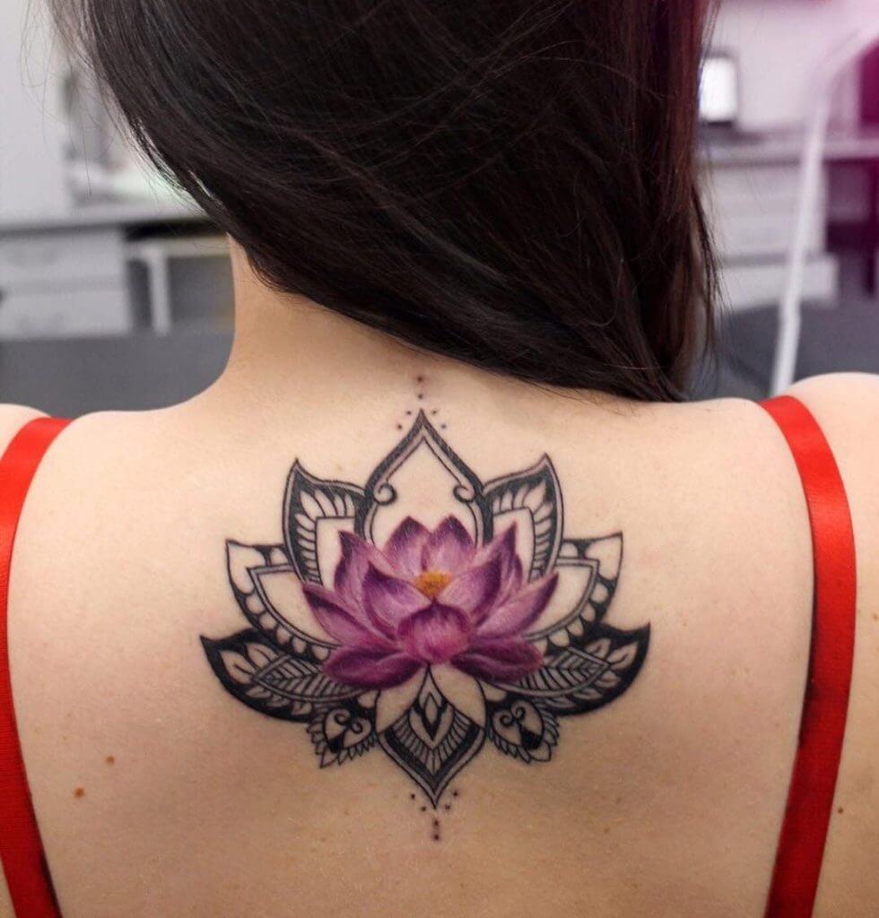 Watercolor Mandala Lotus Tattoo