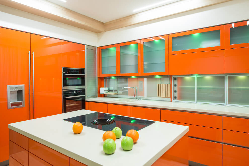 Cheerful Orange Kitchen Design
