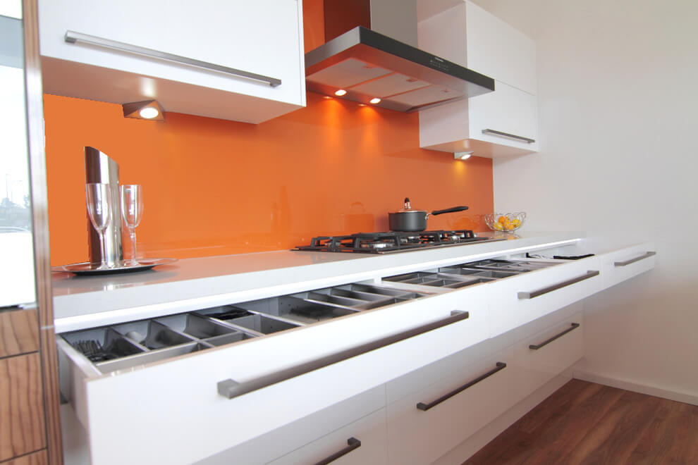Modern Kitchen With Orange Accents