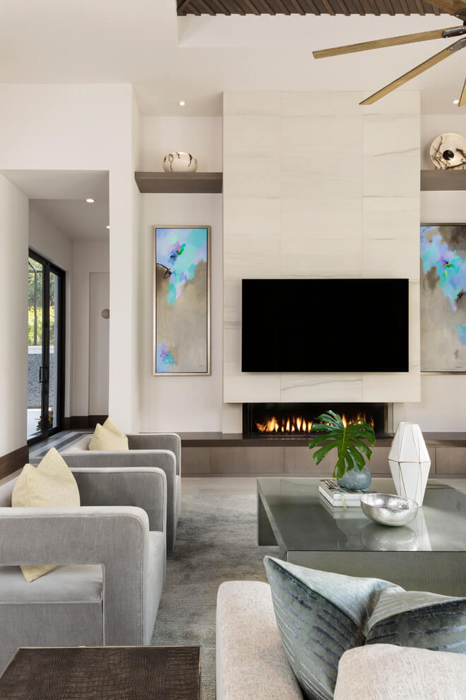 Contemporary Beige Living Room Design